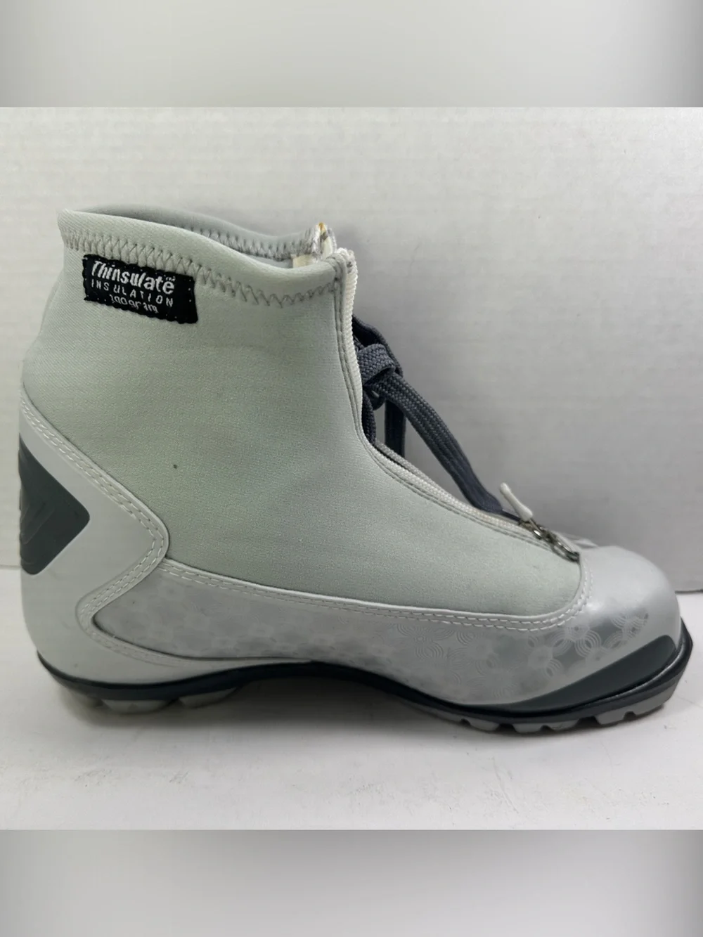 Fischer Light Gray Unisex Cross Country Ski Boots Lace-Up Ankle Boots Zipper 39